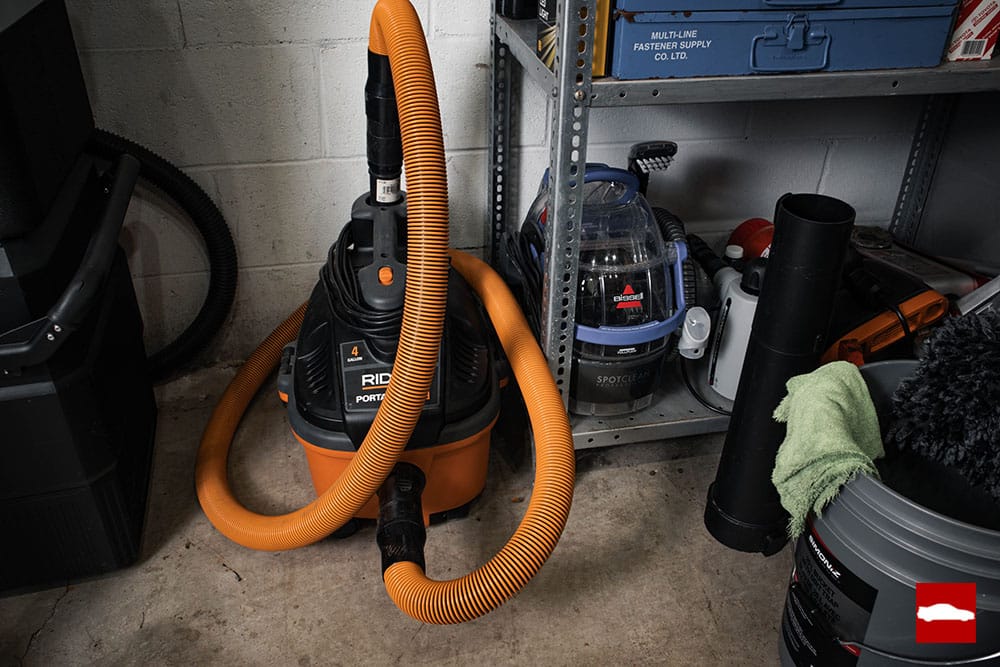 Detailing vacuum stored in garage