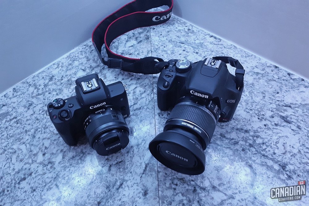 Canon M50 vs. DSLR size