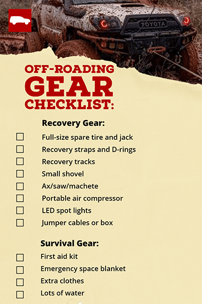 Off-roading checklist